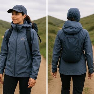 Arc’teryx Alpha SL Jacket Black Sapphire Blue Womens Size XL